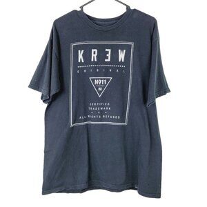 KREW Men's Spellout Graphic T-Shirt Black Sz Large Streetwear Young Men Teens